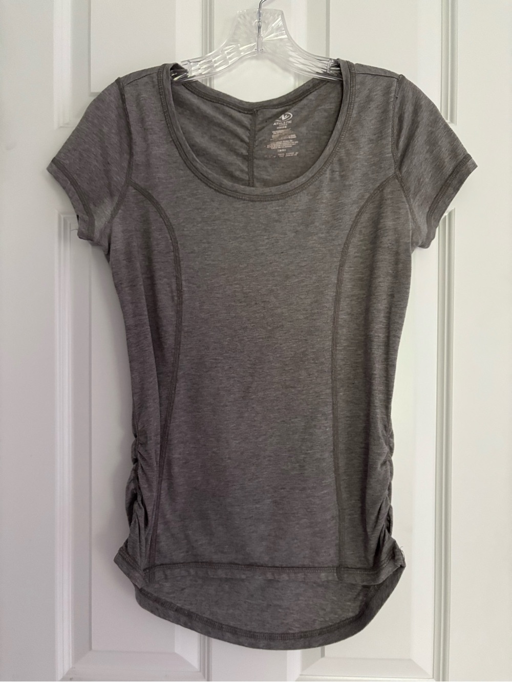 Women’s Gray Short-Sleeve Ruched Side Tee